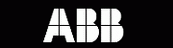 Weiße Buchstaben bilden das Wort „ABB“ in einer fetten, geometrischen Schriftart auf schwarzem Hintergrund. Jeder Buchstabe ist in Segmente unterteilt, was für ein modernes und stilisiertes Erscheinungsbild sorgt.