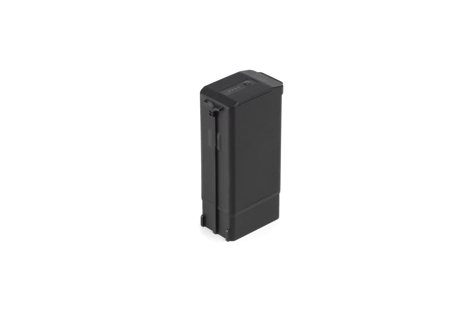 Ein schwarzer, rechteckiger Akkupack steht aufrecht vor einem weißen Hintergrund und ähnelt einem DJI Enterprise Akku LiPo 5880 mAh 26,1 V TB30 für die Matrice 30.
