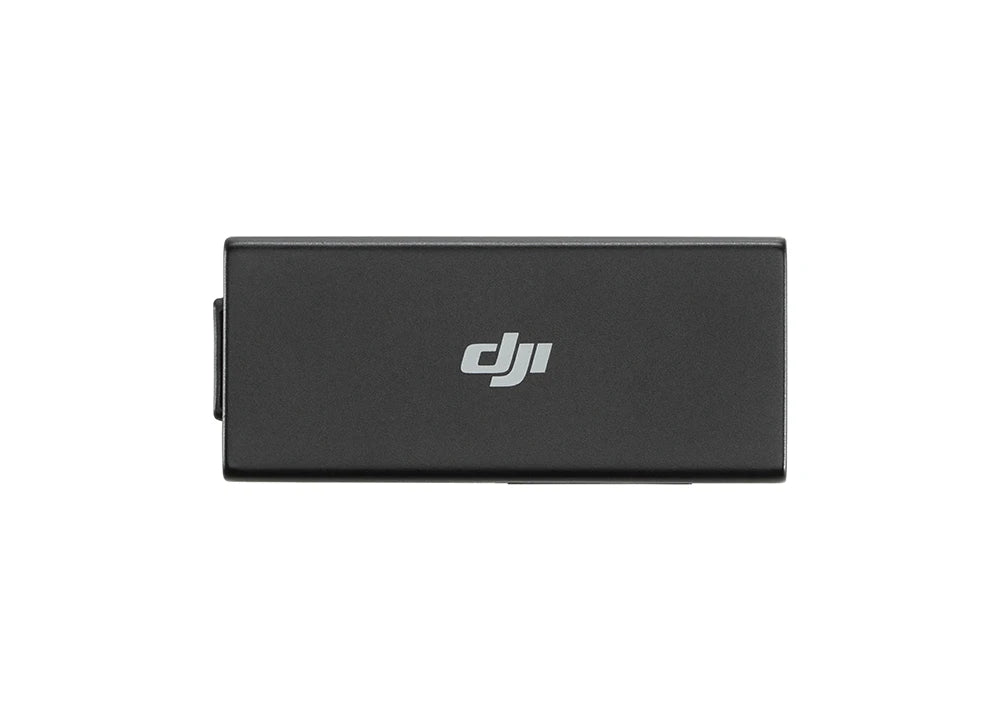 Der DJI Enterprise Cellular Dongle (LTE USB Modem) für Mavic 3 Series und DJI Enterprise Geräte, dargestellt in Schwarz mit weißem DJI-Logo auf weißem Hintergrund, unterstützt Echtzeit-RTK-Dienste und 4G-Netzwerkverbindung.