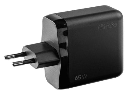 onit 65W GaN Dreifach-USB-C/USB-A Schnellladegerät für Mobilgeräte, Schwarz