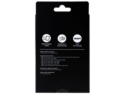 onit 65W GaN Dreifach-USB-C/USB-A Schnellladegerät für Mobilgeräte, Schwarz